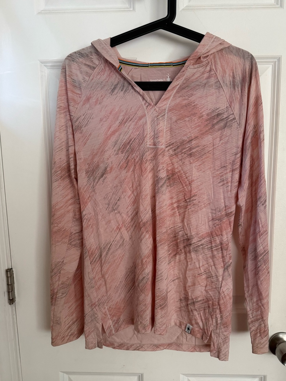 SmartWool Merino 150 Pattern Hoody Size M Pink Gray Base Layer